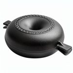 HomeEssentials Cast Iron Roaster and Bake Pan - Non-Stick Grill Pot | Sweet Potato Bake Pot | Cast Iron Garlic Roaster for Kitchen | BBQ, Picnic | Rust Resistant | Griller | Stone Pot, 22cm (Black)