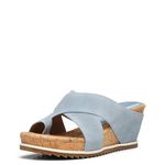 Donald Pliner Women's Sisu Calf Suede Wedge Sandal, Denim, 9 UK