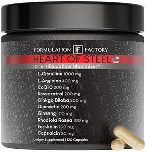 Formulation Factory Heart of Steel Nitric Oxide Supplement - L Citrulline & L Arginine Blood Pressure Supplements - Natural Pre-Workout: Energy Management - 120 Capsules, 1 Month Supply