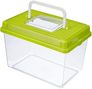 Ferplast Plastic Fish Aquarium GEO Medium Tank 2,5 L Small Animal Container Aquarium Terrarium Insects Turtles, Plastic, Ventilation Grills, Handle for Easy Transport, 23,2 x 15,3 x h 16,6 cm Green