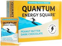 Quantum Energy Square: Energy Bar with Caffeine & 10g Protein. Delicious Healthy Snack On The Go. (Vegan, Gluten-free, Soy-free, Dairy-free). Flavor: Peanut Butter Dark Chocolate 8Pk