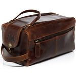 Scotch & Vain large culture bag - necessaire BRISTOL - culture pouch tan-cognac leather