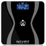 INEVIFIT Body-Analyzer Scale, Highly Accurate Digital Bathroom Body Composition Analyzer, Measures Weight, Body Fat, Water, Muscle & Bone Mass for 10 Users. includes Batteries