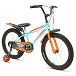 Avon Buke Hoot 20T Cycle for Kids 5 to 8 Years Children Bicycle Bike BMX | Carbon Steel Frame:11 inches | Rigid Fork | Caliper Brake | Training Wheels & Mudguards | Steel Rim | Matt Gloss(Light Blue)