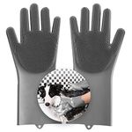 Aufew Magic Pet Grooming Gloves for Dog Bathing and Hair Removal - Heat Resistant Eco-Friendly Silicone With High Density Teeth for Cats and Dogs, 2 Piece