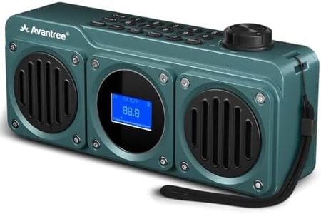 Avantree Boombyte - Portable Digital FM Radio & Bluetooth Speaker with Superb Stereo Sound, Metal Finish, Long Rechargeable Playtime, and Support for Micro SD Card & USB Audio Input - Blue