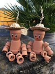 hdg Set of 2 Clay Terracotta Flower Pot Men Bill & Ben Style (Small Size)) Garden Ornament