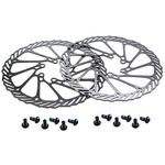 CYSKY 180mm Disc Brake Rotor 2 Packs Stainless Steel Bike Disc Brake Rotor 6 Bolts for Most Bicycle Road Bike Mountain Bike BMX MTB (Include 12 Screws)