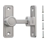 Barn Door Lock Latch – 90 or 180 Degree Barn Door Latch Slide Lock – Home Security Door Lock for Bathroom, Garage, Bedroom, Cabinet, Barn – Durable Zinc Alloy Security Door Lock (Silver)