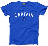 HotScamp Captain - Kids T-Shirt - Sailing Boat Owner Sailor Yacht 9-11 Years Blue