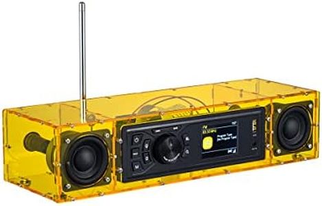 AOVOTO yellow ALK103 FM/DAB radio Do It Yourself (DIY) kits with acrylic shell, DIY DAB+/FM Sets with alarm mode & TFT Display & stero sound