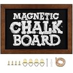 Umtiti Chalkboard, 22 * 32 cm, Walnut Brown Solid Wood Frame，Magnetic Surface Chalkboard for Kitchen Home, Office, Restaurantand and Wall Decor，BN-2232-CA