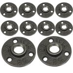 20Pack 1/2" Floor Flange, Malleable iron Pipe Fittings for Industrial vintage style, Flanges with Threaded Hole for DIY Project/Furniture/Shelving Decoration