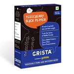 CRISTA Tellicherry Whole Black Pepper | Sun-dried | Zero added Colours, Fillers, Additives & Preservatives | High Volatile Oil Content | Natural | 100 gms