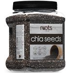 Roots Circle Non-GMO Chia Seeds | 1.3 Pound (Pack of 1) Raw Superfood, Vegan, Kosher, Nut & Gluten Free, Keto & Paleo Friendly | Add Omega 3 & Protein to your Salad, Smoothie, Oatmeal, & Acai Bowl