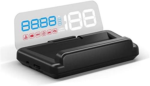 wiiyii Heads up Display for Cars, C500 Car Digital GPS Speedometer, Stereo Projecting Display with Reflector, Speed, RPM, Water Temperature, Over Speed Alarm Remind , Fatigue Driving Reminder (C500)