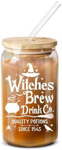 NewEleven Witchy Gifts for Women - Witch Stuff, Witch Accessories, Witch Gifts, Wiccan Gifts, Gifts For Witches - Birthday, Halloween Gifts, Gifts For Friends - 16 Oz Coffee Glass