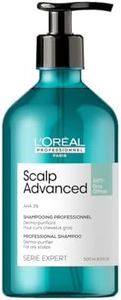 L’Oréal Professionnel, Scalp Advanced champú anti grasa enriquecido con activos dermatológicos para cuero cabelludo graso, SERIE EXPERT, 500 ml