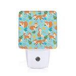 Fox Night Light Plug-in Led Nightlights Auto Dusk-to-Dawn Sensor Lamp for Bedroom Bathroom Kitchen Hallway Room Decorative for Kids Toddler