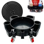 Car Wash Bucket, 5 Gallon Rolling Dolly Cleaning Buckets with Grit Guard, Professional Car Cleaning Kit Service Carts with 360 Degree Wheels, Bucket for Car Care Detailing, Cleaning