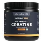 Nutrabay Gold Micronised Creatine Monohydrate Powder - 250g, Orange | NABL Lab Tested | 3g Creatine/Serving | Increases Muscle Mass, Strength & Power | Pre & Post Workout Supplement | For Men & Women