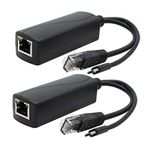 ANVISION 2-Pack Gigabit Ethernet PoE Splitter Adapter 5V 2.4A Micro USB, Works with Raspberry Pi 3B+, IP Camera and more