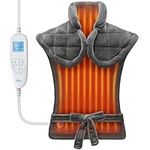 Valentines Day Gifts for Him Her, iDOO Heating Pads Electric, Birthday Gifts for Women Men Mom, 24"x33" Weighted Electric Neck Shoulders Heat Pad, Large Back Heated Wrap, 6 Heat Settings 3 Timers Auto-Off, ETL Certified