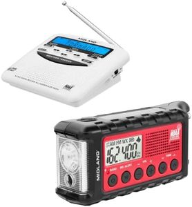 Midland Complete Weather Emergency Radio Bundle – WR120 NOAA All-Hazard Alert Radio + ER310PRO Portable Bluetooth Weather Radio with 10,000mAh Power Bank, SOS Flashlight & Rescue Siren