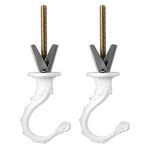 sourcing map 2 Pack Ceiling Hook Kit White Finish Plant Hanging Ceiling Hook