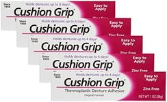 Cushion Grip Thermoplastic Denture Adhesive, 1 oz (Pack of 5) Makes Loose Dentures Fit Better and Stay in Place [Not a Glue Adhesive, Acts Like a Soft Reline]