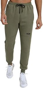 TCA Men's Utility Training/Gym Jogger Trouser Pants with Zip Pockets & Tapered Fit - Dark Army, XX-Large