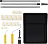 Paint Roller Kit, 12pcs Paint Roller Kit Contain 9 Inch Paint Rollers, 4 Inch Small Paint Roller, Paint Tray, 3-Section Paint Roller Extension Pole, Paint Brushes for Walls
