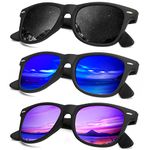 KALIYADI Polarized Sunglasses for Men and Women Matte Finish Sun glasses Color Mirror Lens UV Blocking (3 Pack)