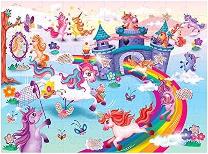 Chalk and Chuckles I Love Unicorns 100 Piece Jigsaw Puzzle, Secret Message Puzzle for Kids Age 5+ Happy Gifts for Girls and Boys 6-9 Years Old