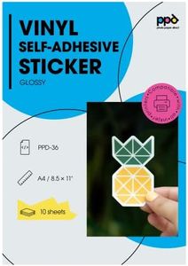 PPD Inkjet - A4 x 10 Pegatinas de Vinilo Brillante