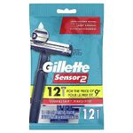 Gillette Sensor2 Men's Disposable Razors, 12 Count