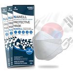 [20 Packs] NAWELL Face Mask 4 Layer Filter Structure Lightweight White Face Mask Made in Korea [20 Individually Packaged ] [English and French Packing]