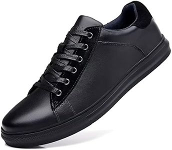 Casual Sneakers, Originals Oxford Lace-up Leather Shoes for Men, Black 8.5