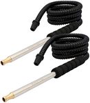 Rahvish Hookah Hose 2 Pack with Brass Hookah Tip EVA Handle Stainless Steel Pipe Body PU Pipe Smoke Hose (2)