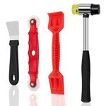 Window Glazing Tool Kit, 4PCS Heavy-Duty Glazing Tools, Zhaoyao Multi-Functions Alloy Hammer, Red Window Roller, Plastic Shovel for Windows, Doors Hand Tool Sets