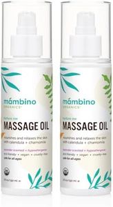 Massage Baby Oil – Organic, Nourishing with Egyptian Calendula, Chamomile & Lavender – Gentle for After-Bath Relaxing – Cruelty-Free Baby Oils for Baby & Kids by Mambino Organics, 2-Pack 5 fl oz