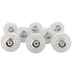 G Decor White Crackle Handmade Design Round Ceramic Door Knobs, Vintage, Shabby Chic, Interior Furniture, Cabinet Wardrobe Cupboard Drawers Pulls Handles (8-Pack)