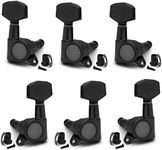 SAPHUE 6 Pieces 3L3R Guitar tuner pegs,Big Square Sealed guitar tuning pegs tuners machine heads,Electric Guitar (Black) Acoustic