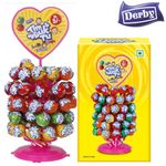 Derby Tim Buk Tu Mix Fruit Flavors Lollipops | 60Pieces Lollipops | Dispenser Pack (Tree) | Birthday | Return Gift Strawberry - 780Gm