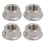 Liberty, 4 M12 x 1.25mm Pitch Metric fine Pitch 304 Stainless Steel Hexagonal Flange Nuts