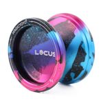 MAGICYOYO Pro Responsive Yoyo for Kids, Teens Practice Yoyos, Adults Yo-yo, Yo-yos for Kid Beginners, Magic Yoyo V6 Locus Metal Yo Yo Ball with Glove+ Pouch+ 5 Yo Yos Strings, Pink & Blue & Black