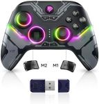 EasySMX X15 PC Controller - Enhanced Wireless Bluetooth Controller with Hall Joysticks/Hall Triggers/RGB Lighting - No Stick Drift, No Dead Zone - Work for Windows PC, Android, Steam and Switch