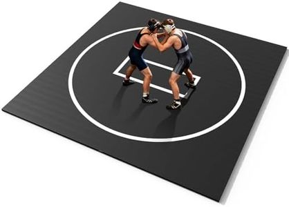 Kaoshan 10' x 10' Wrestling Mat for Home - Rollout Wrestling Mat for Kids, Foam Jiu Jitsu Mats, Folding Training Mats for BJJ, Grappling, Martial Arts, Boxing, MMA