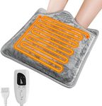 Electric Heated Foot Warmers for Women and Men, SOPPY 40x40 Washable Electric Feet Warmer with 6 Heat Levels 4 Timers, Auto Shut-Off, Warmer Fast Heat,Grey