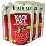 Indira’s Tomato Paste, 3X Thicker Than Tomato Puree (450g,Pack of 4), Add Rich Flavour & Colour of 100% Ripe Tomatoes to Make Your Dishes Tastier with Ease.